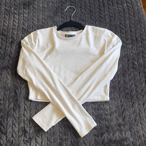 White Zara long sleeve crop